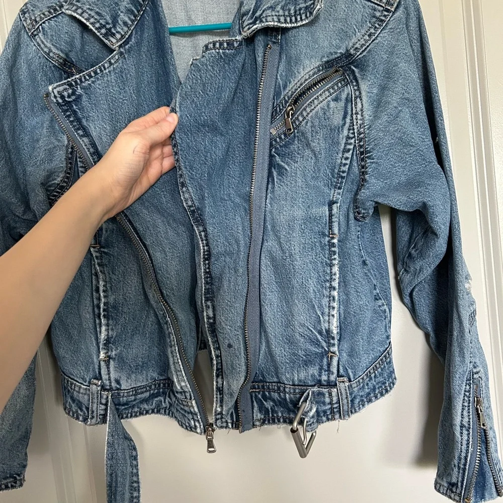 PAIGE women’s strappy denim Jacket size small - Picture 8 of 9